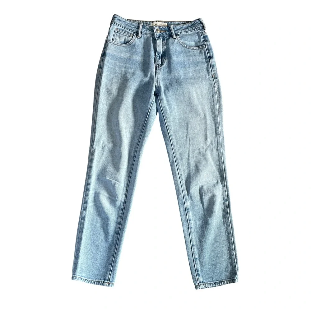 Pacsun Mom Jeans Light Wash Denim Size 23 Blue‎ Y2K Beachy Casual Trendy Pants